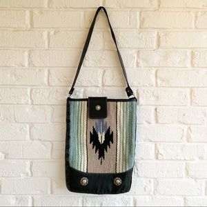 Western Shoulder Handbag Purse Wool Leather Boho